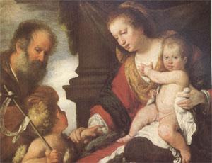Bernardo Strozzi The Holy Family with John the Baptist (mk05) Norge oil painting art
